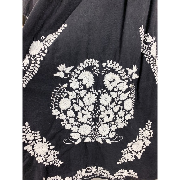 OS 2XL Vintage 70s Mexican Embroidered Mini Dress - Picture 7 of 8